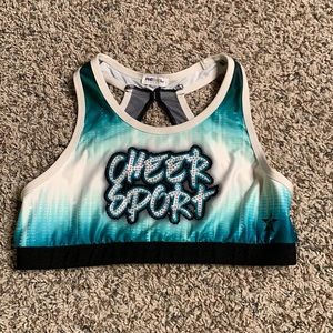 Cheer Sport Sharks sports bra.
